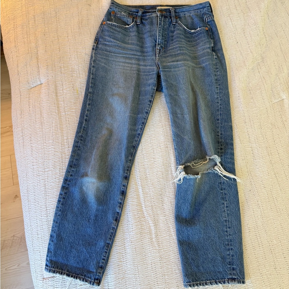 Madewell Classic Straight Distressed Jeans